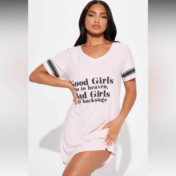 Fashion Nova Other - Good Girls Bad Girls PJ/Pajama/Sleep Shirt/Lounge Gown|Black/Pink| NEW/NWT!!💗🖤
